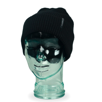 Black Sticky Waffle Beanie