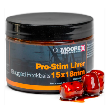 Pro-Stim Liver Glugged Hookbaits 15x18mm (12 Pack) - (6 x pot)
