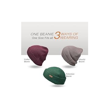 Fisherman's Fold Beanie - Green - One Size (Trade pack of 3 units)