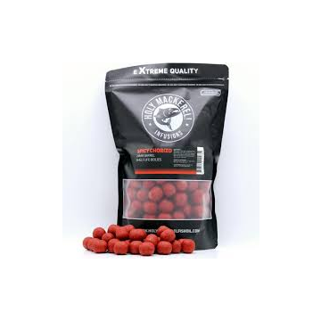 Spicy Chorizo Glugged 20mm Pre Drilled Red Halibut Pellets