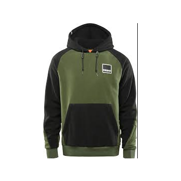 Minimal Polar Fleece Hoodie - Olive/Black - XXL