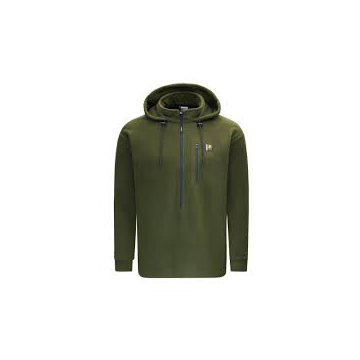 Minimal Polar Fleece Hoodie - Olive/Black - Large