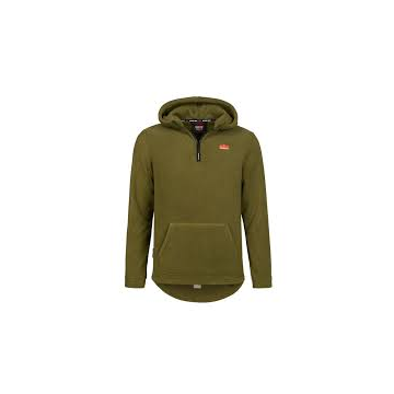 Minimal Polar Fleece Hoodie - Olive/Black - Small